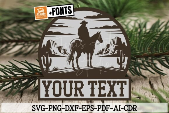 Download Cowboy Name Sign Svg, Laser Cut File - Cut file Collection