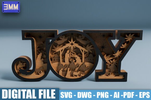 Download 3D JOY Nativity Scene Laser Cut File - Premium Bundle