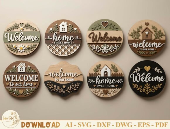 Download Welcome Sign Laser Cut File SVG Bundle - Premium Bundle