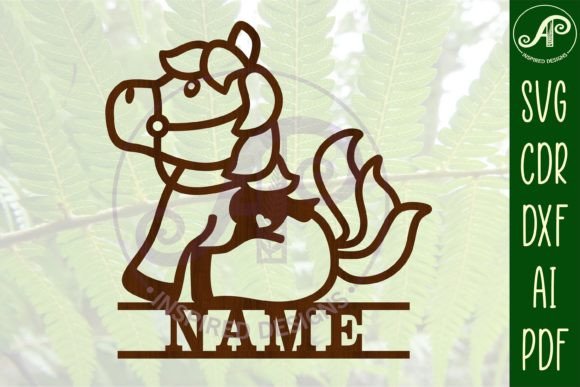 Download Cute Horse Name Sign SVG Cut File - Cut file Collection