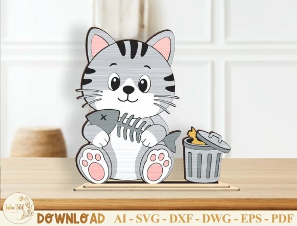 Download Layered Kitty Laser Cut File Svg - Cut file Collection