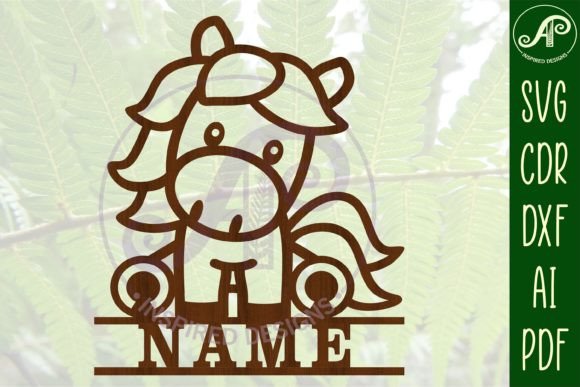 Download Cute Horse Name Sign SVG Cut File - Cut file Collection