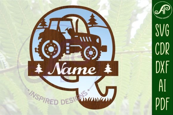 Download Tractor Monogram SVG Letter Q Cut File - Cut file Collection