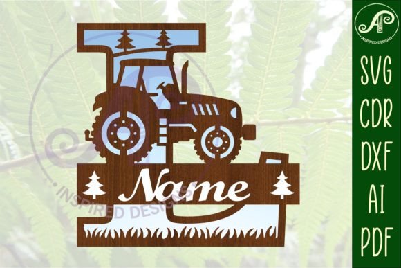 Download Tractor Monogram SVG Letter L Cut File - Cut file Collection