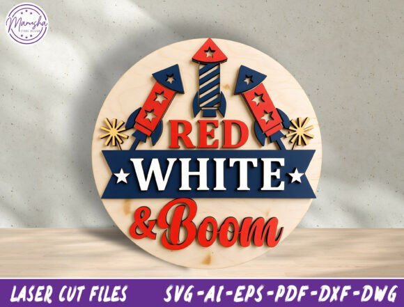 Download 4th of July Door Hanger Cut File SVG - Cut file Collection