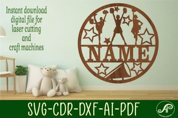 Download Cheerleading Name Sign SVG Cut File - Cut file Collection