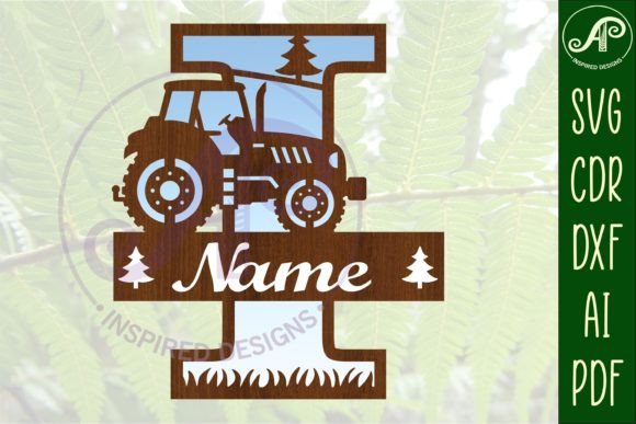Download Tractor Monogram SVG Letter I Cut File - Cut file Collection
