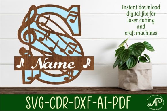 Download Music Monogram Letter S SVG Cut File - Cut file Collection