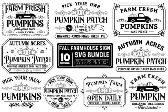 Download Vintage Fall Sign SVG Cut File Bundle - Cut file Collection