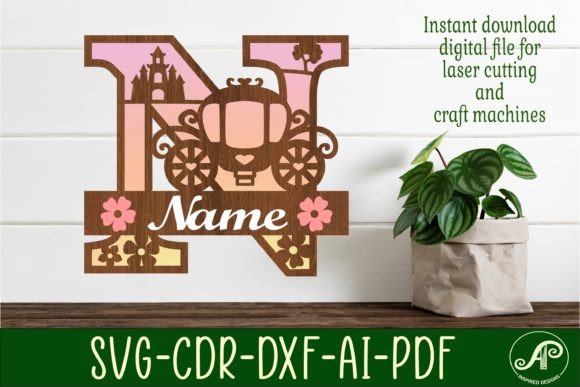 Download Princess Monogram Letter N SVG Cut File - Cut file Collection