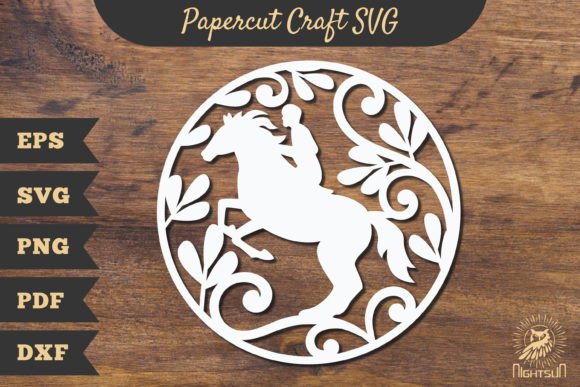 Download Floral Horse Riding Papercut Craft SVG - Horse riding Collection