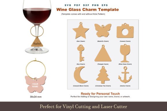Download Drink Glass Tags Svg Template Cut Files - Cut file Collection