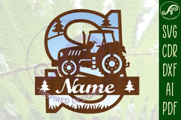 Download Tractor Monogram SVG Letter S Cut File - Cut file Collection