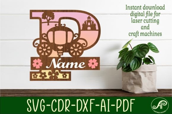 Download Princess Monogram Letter P SVG Cut File - Cut file Collection