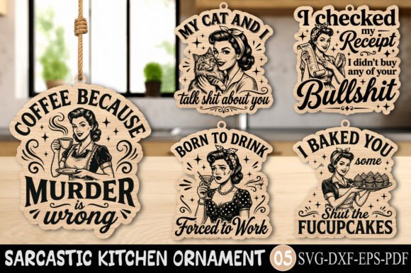 Download Funny Retro Housewife Laser Cut File - Premium Bundle