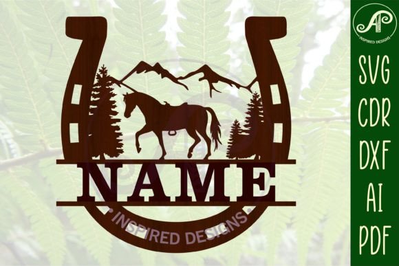 Download Horse Shoe Name Sign SVG Cut File - Cut file Collection
