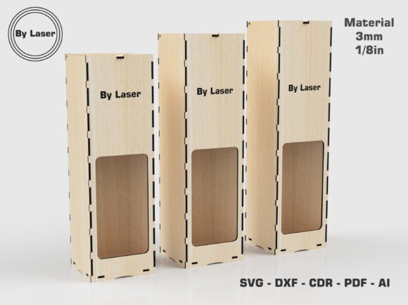 Download Laser Cut Files for Wine Box, 3 Sizes - Cut file Collection
