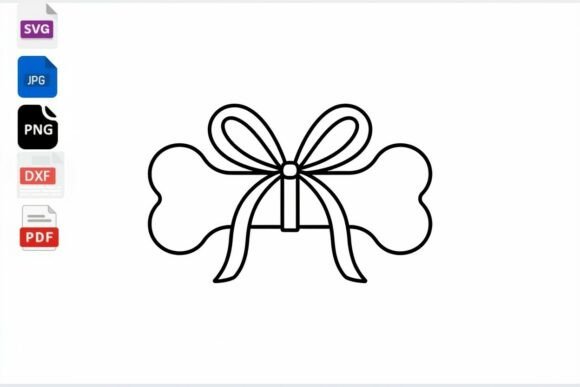 Download Dog Bone with Ribbon SVG Cut File - Cut file Collection