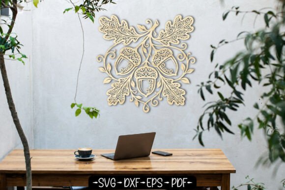 Download Ornate Oak Leaves Laser Cut File - Cut file Collection