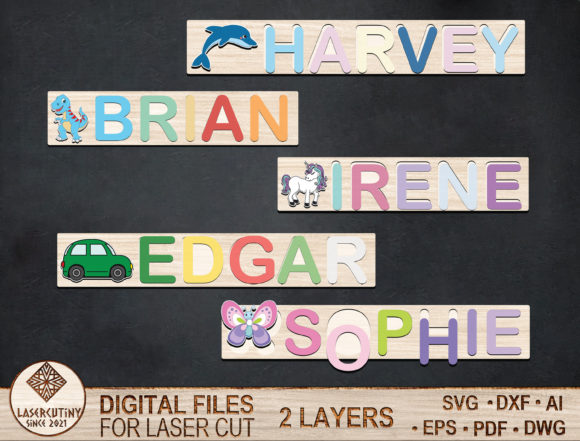 Download Name Puzzle Laser Cut File - Cut file Collection