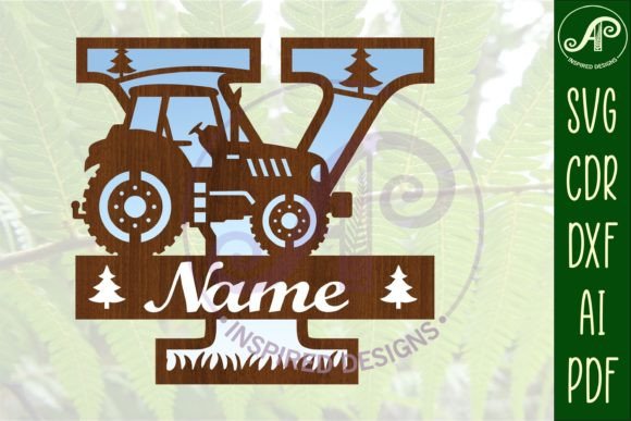 Download Tractor Monogram SVG Letter Y Cut File - Cut file Collection