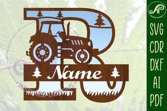 Download Tractor Monogram SVG Letter R Cut File - Cut file Collection