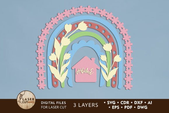 Download Home Decoration, Rainbow Laser Cut File - Cut file Collection
