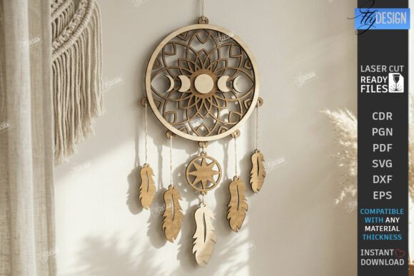 Download Wooden Dream Catcher Laser Cut | Boho - Dream catcher Collection