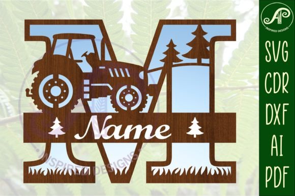 Download Tractor Monogram SVG Letter M Cut File - Cut file Collection