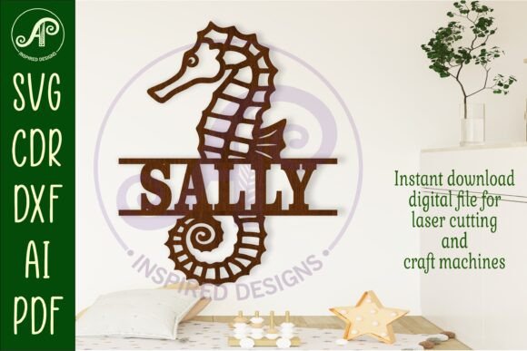 Download Seahorse Name Sign Svg Laser Cut File - Cut file Collection