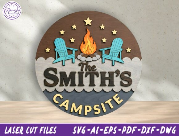Download Campsite Layered Sign Laser Cut File Svg - Cut file Collection