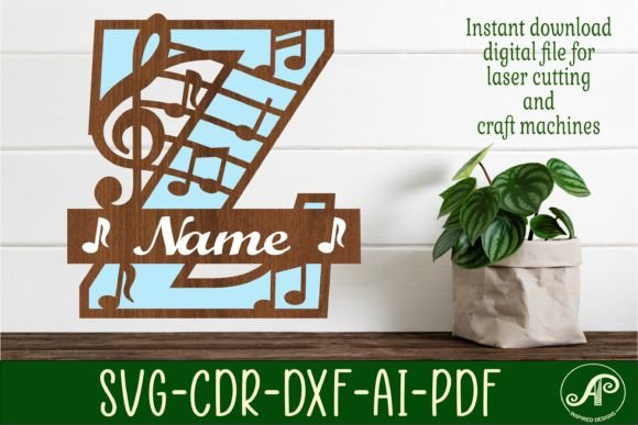 Download Music Monogram Letter Z SVG Cut File - Cut file Collection
