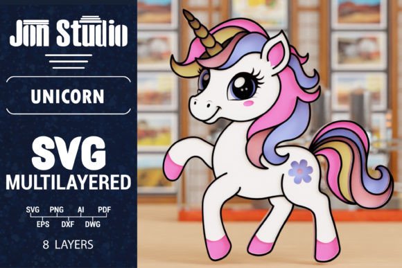 Download 3D Unicorn SVG Laser Cut Papercut File - Cut file Collection