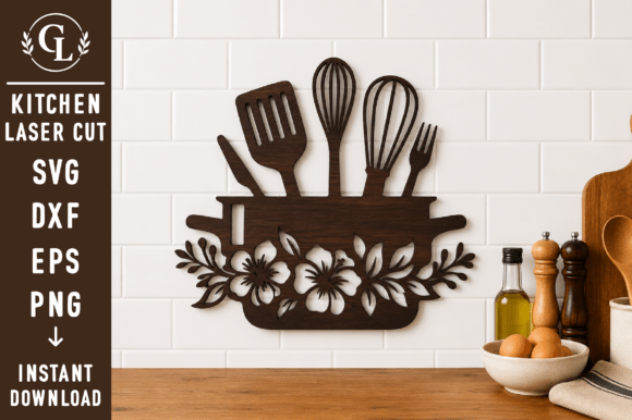 Download Kitchen Wall Decor SVG Laser Cut File - Cut file Collection