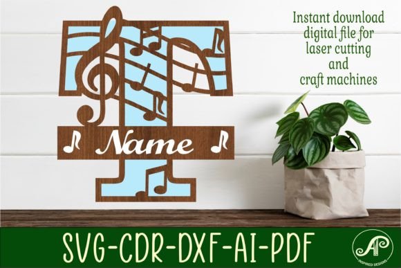 Download Music Monogram Letter T SVG Cut File - Cut file Collection