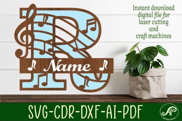 Download Music Monogram Letter R SVG Cut File - Cut file Collection