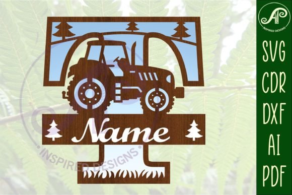 Download Tractor Monogram SVG Letter T Cut File - Cut file Collection
