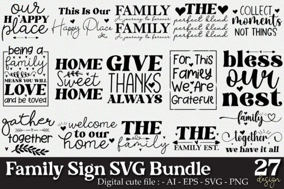 Download Family Sign SVG Bundle - Family sign Collection