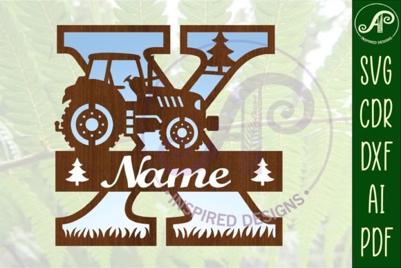 Download Tractor Monogram SVG Letter X Cut File - Cut file Collection