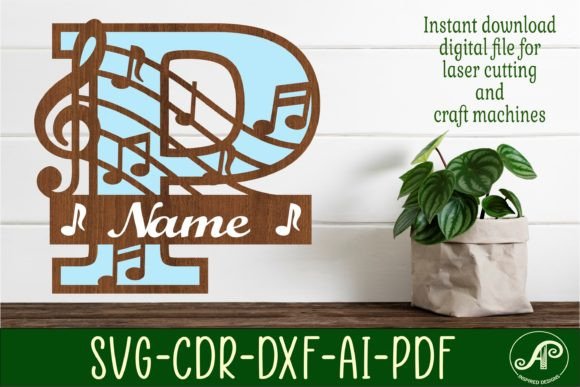 Download Music Monogram Letter P SVG Cut File - Cut file Collection