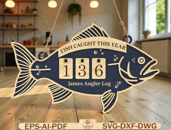 Download Fishing Tracker Sign Laser Cut File - Cut file Collection