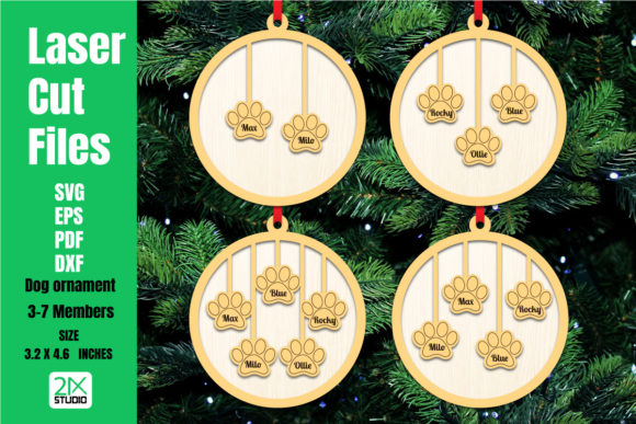 Download Dog Christmas Ornament Laser Cut Files - Cut file Collection