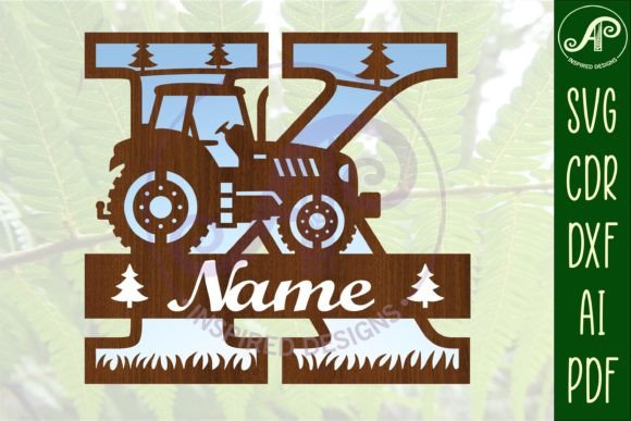 Download Tractor Monogram SVG Letter K Cut File - Cut file Collection